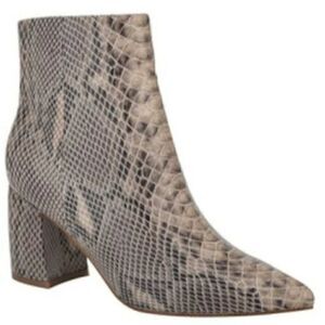 Marc Fisher Retire Snakeskin Pointed Bootie- Natural Multi- Size 6 M- NIB